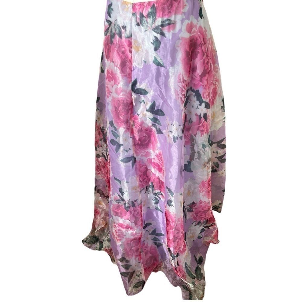 NWT ELIA J FLORAL HALTER NECK FULL LENGTH GOWN SZ: 8 - Picture 3 of 10